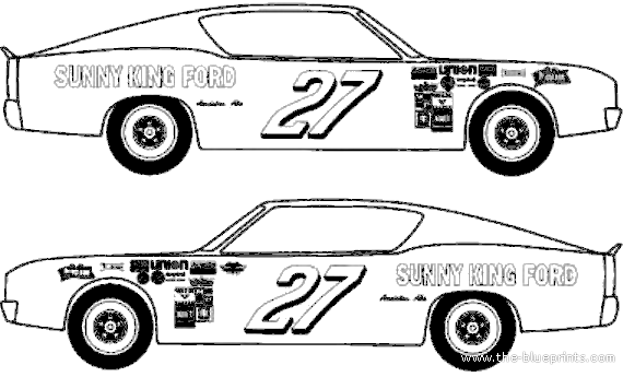 Ford Torino Talladega [Donnie Allison] - Ford - drawings, dimensions, pictures of the car